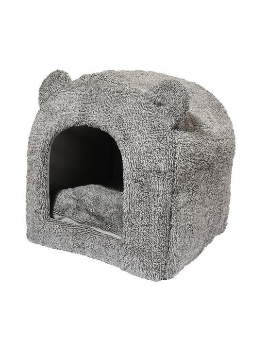 stillFront image of rosewood-grey-teddy-bear-cat-bed