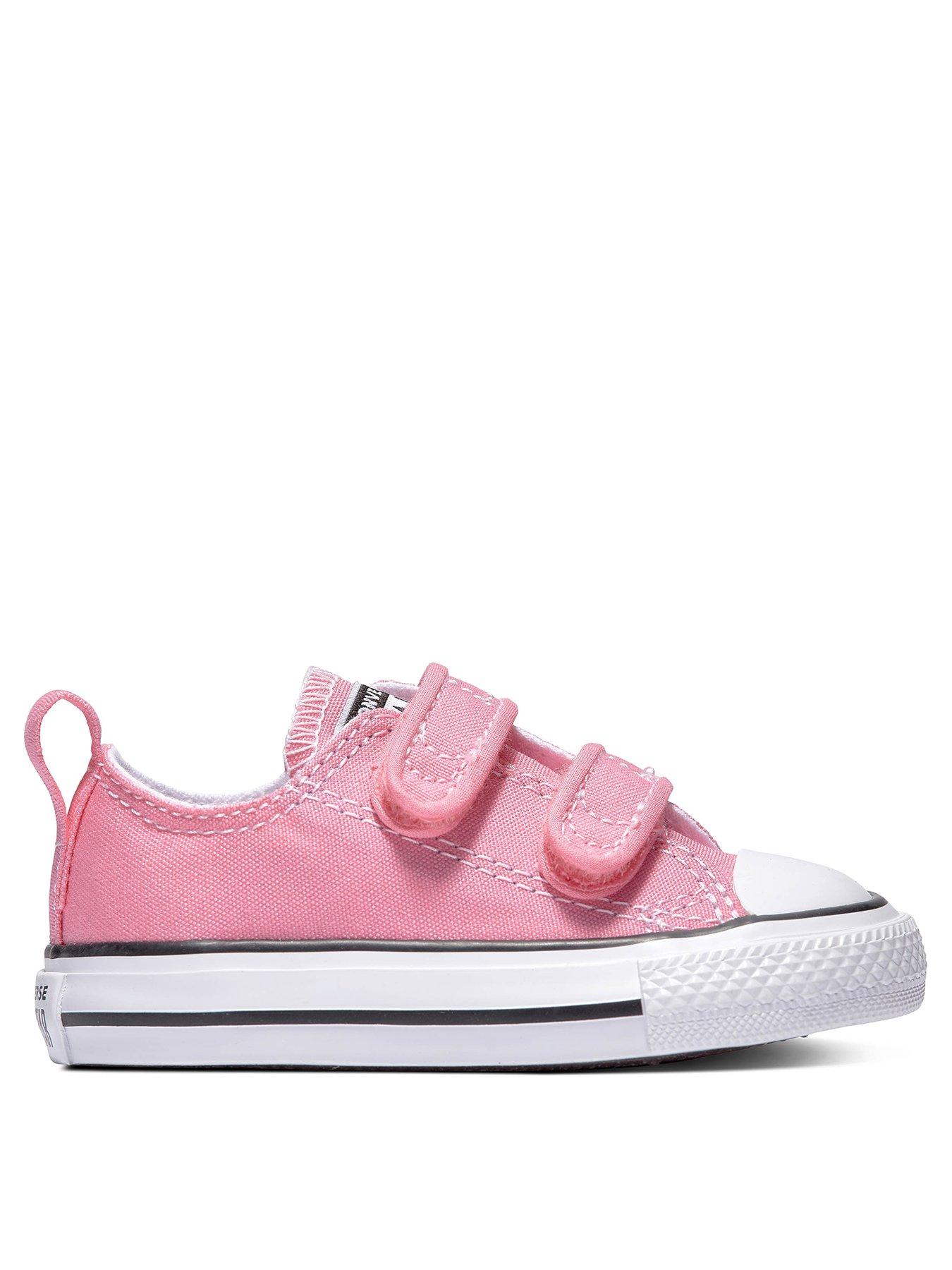 undefined Infant Girls Easy-On Velcro Canvas Ox Trainers Trainers - Pink