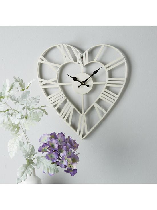 stillFront image of metal-heart-shape-wall-clock