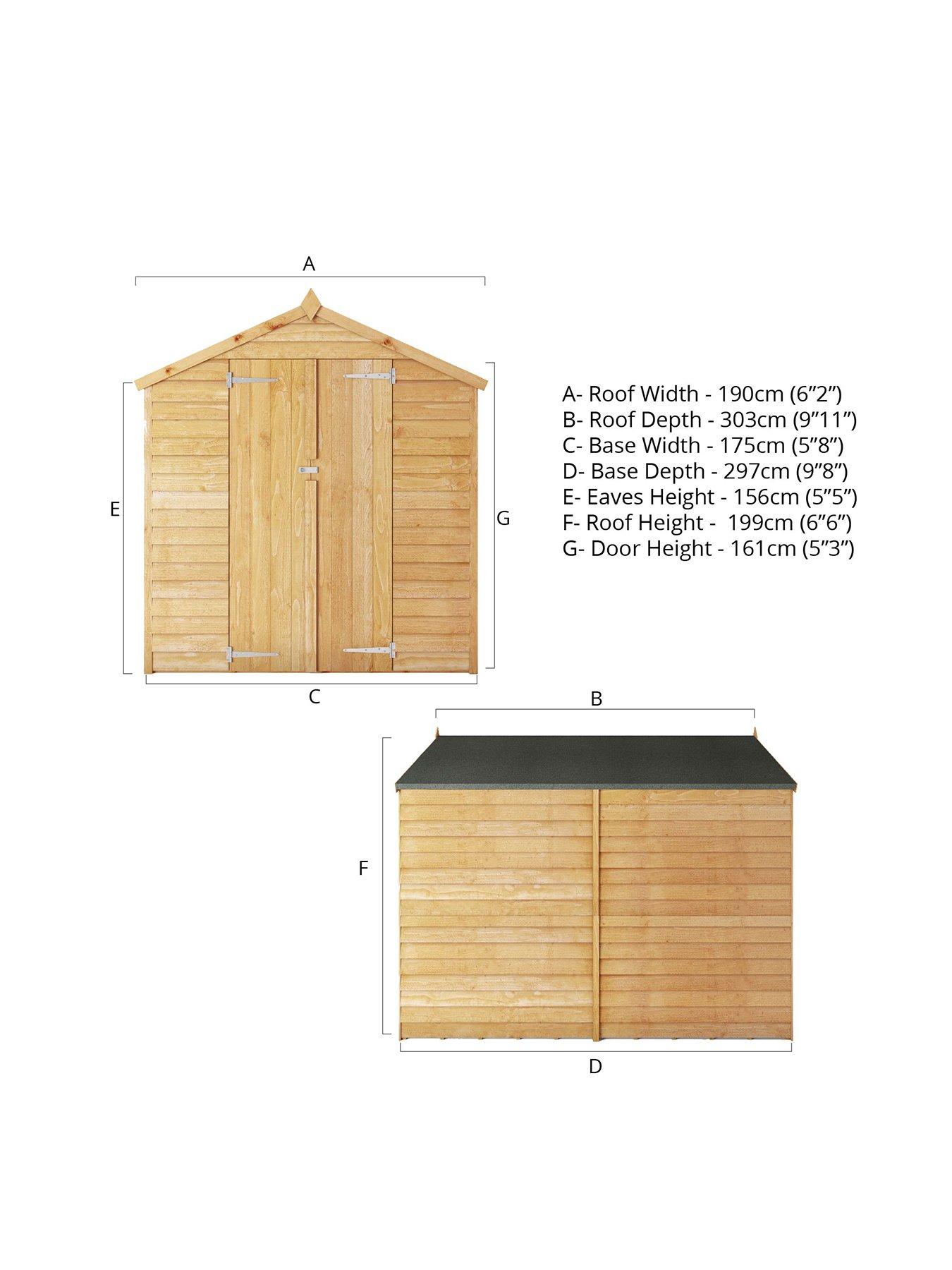 Image 3 of 6 of MERCIA 10 x 6ft Overlap Apex&nbsp;Windowless Shed&nbsp;- FSC&reg; Certified