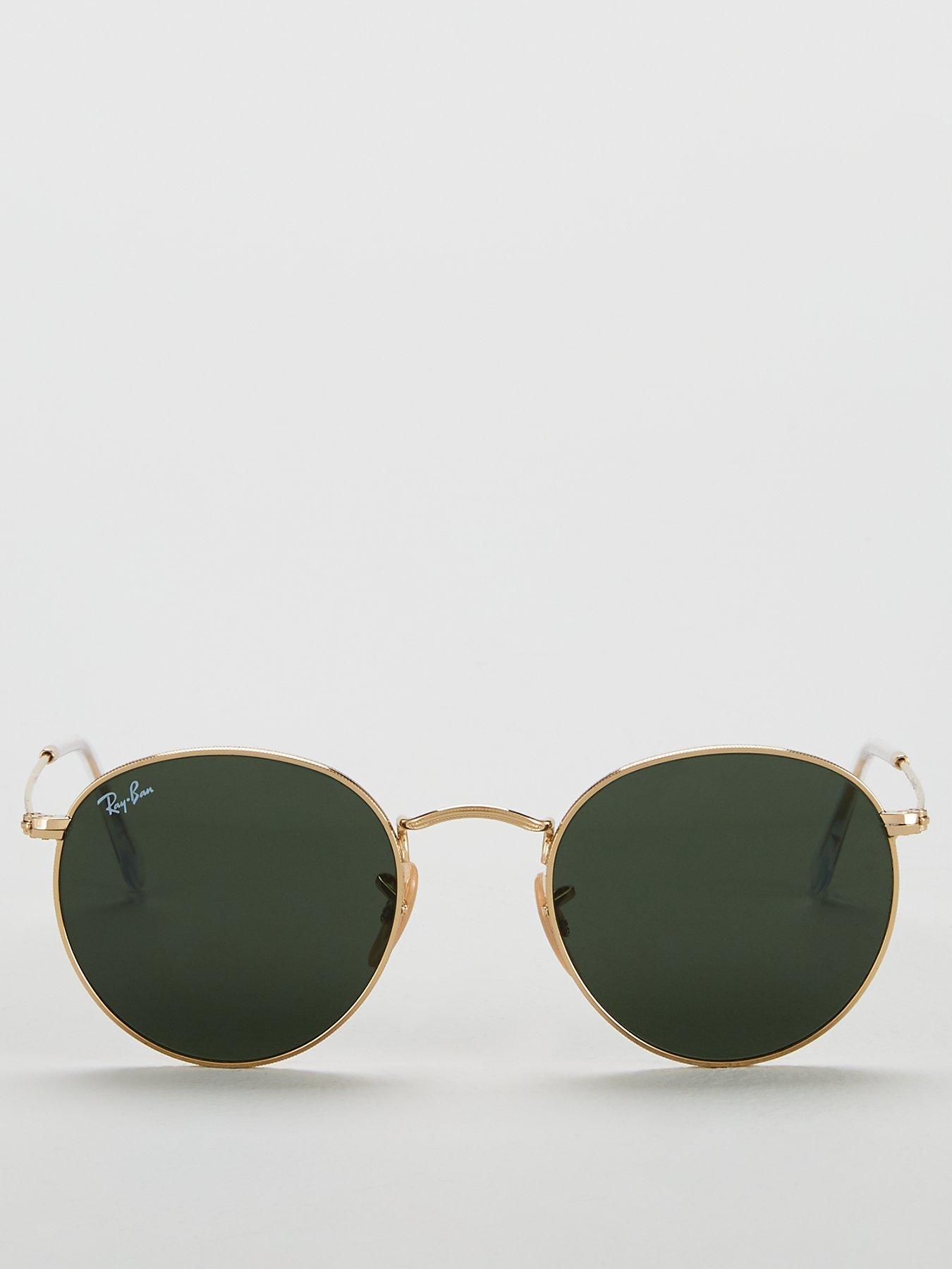  image of ray-ban-round-0rb3447-sunglasses-gold
