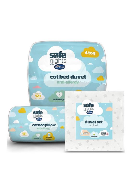front image of silentnight-safe-nights-bedding-bundle-pillow-4-tog-duvet-amp-duvet-cover-set-cot-bed-star-print