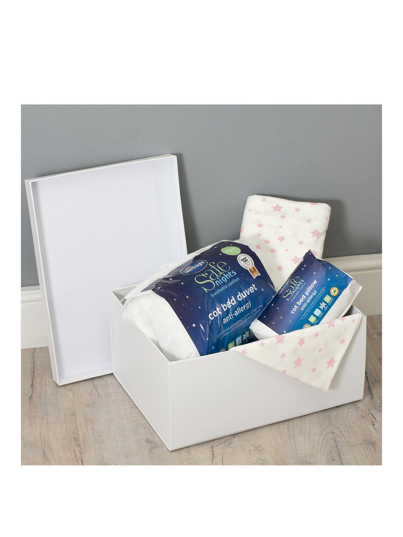 cot bed pillow and duvet