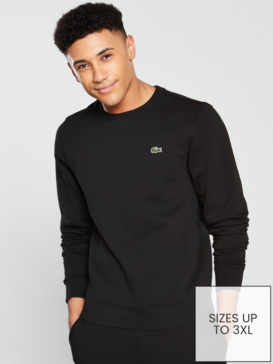 front image of lacoste-sweatshirt-black