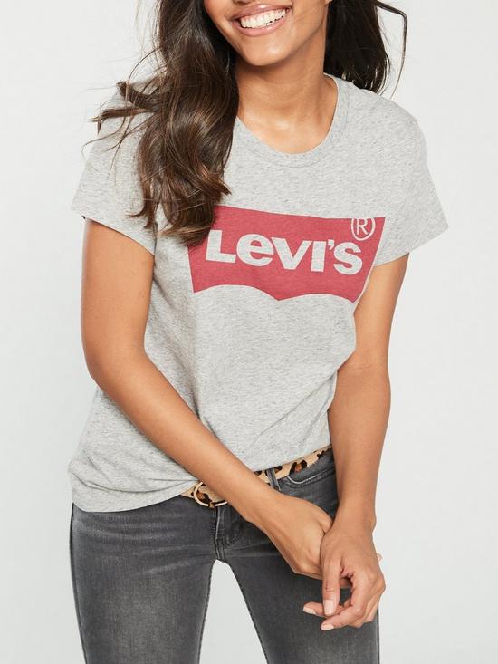 front image of levis-perfect-t-shirt-grey