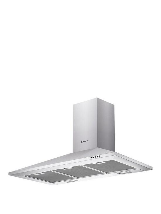 front image of candy-cce1191x-90cm-chimney-hood-with-optional-installation-stainless-steel