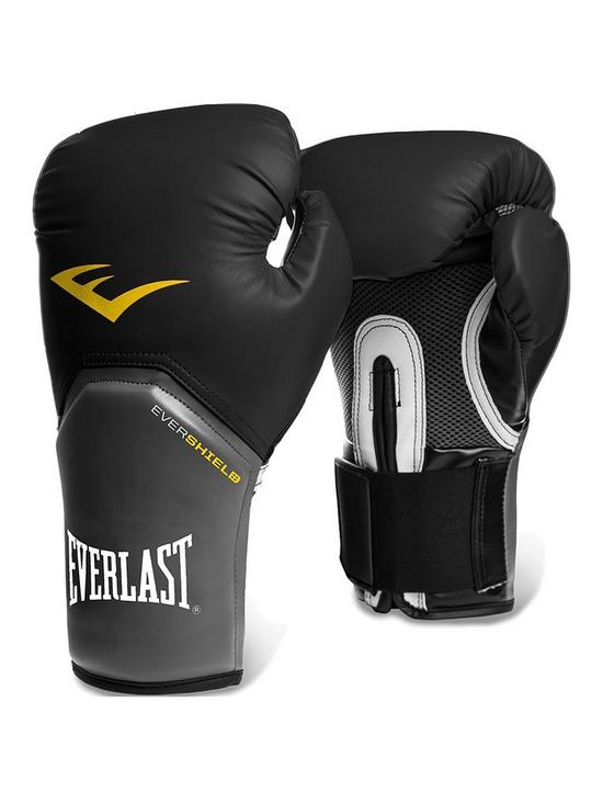 front image of everlast-boxing-16oz-pro-style-elite-training-glove-black