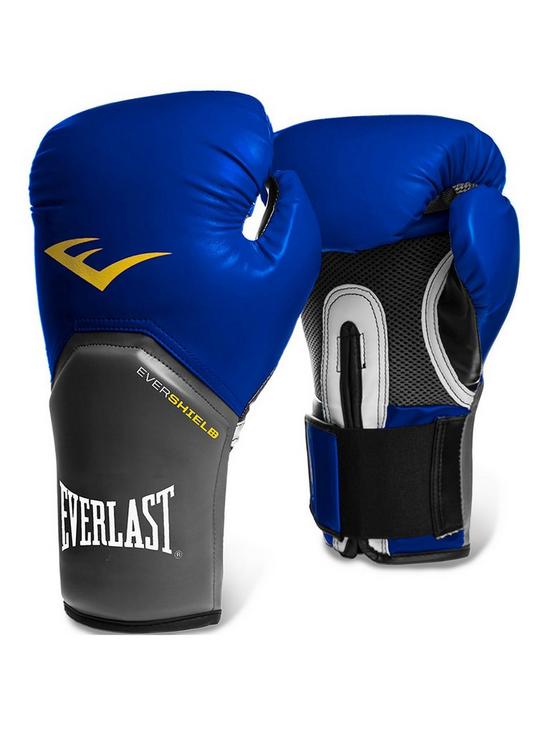 front image of everlast-boxing-14oz-pro-style-training-gloves-ndash-blue