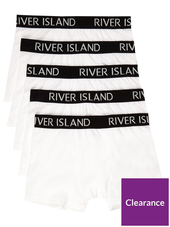 front image of river-island-boys-white-colour-ri-boxers-multipack