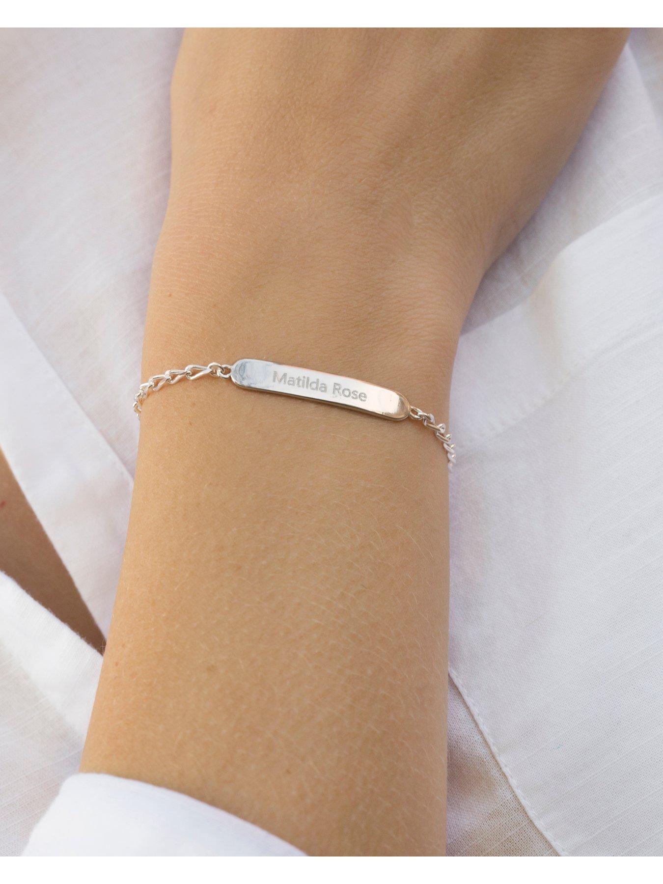 Sterling silver women's hot sale id bracelet