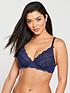  image of figleaves-juliette-lace-non-padded-bra-navy