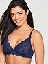  image of figleaves-juliette-lace-non-padded-bra-navy