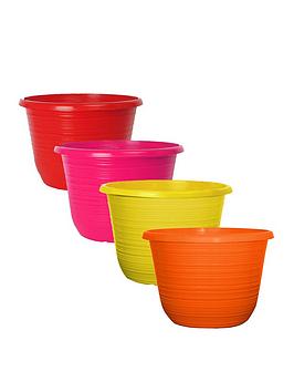 Very Set Of 4 Bellagio Coloured 10 Inch Planters Picture