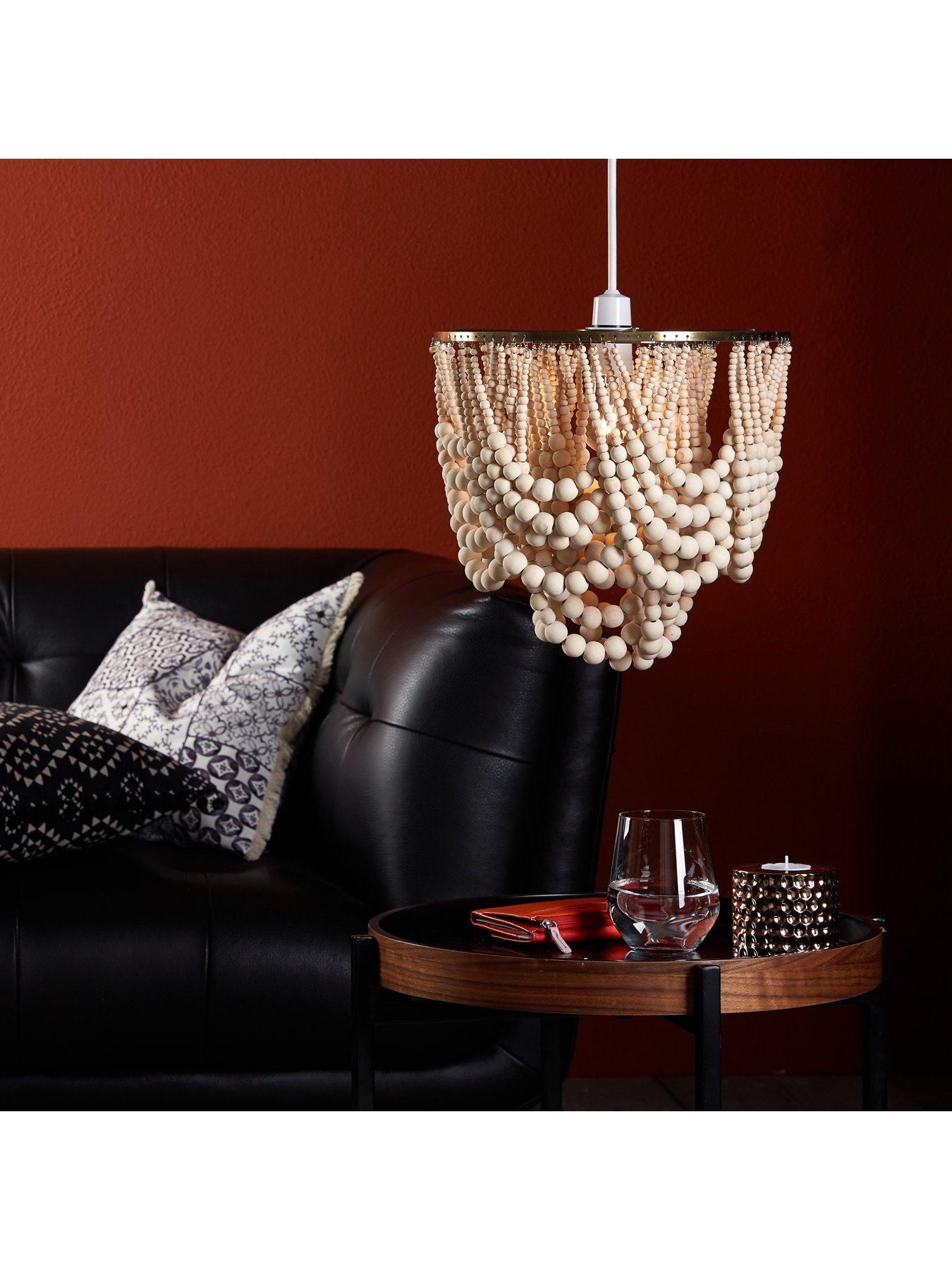 front image of very-home-miller-wooden-bead-easy-fit-ceiling-light-shade