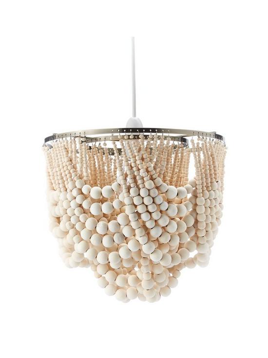 front image of miller-wooden-bead-easy-fit-ceiling-light-shade