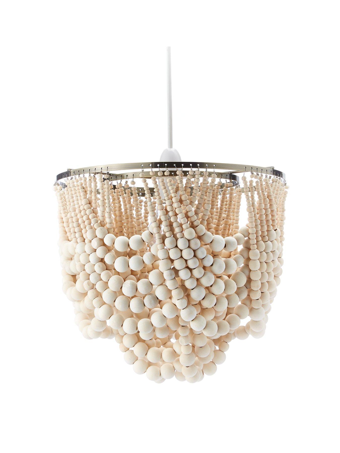 stillFront image of very-home-miller-wooden-bead-easy-fit-ceiling-light-shade