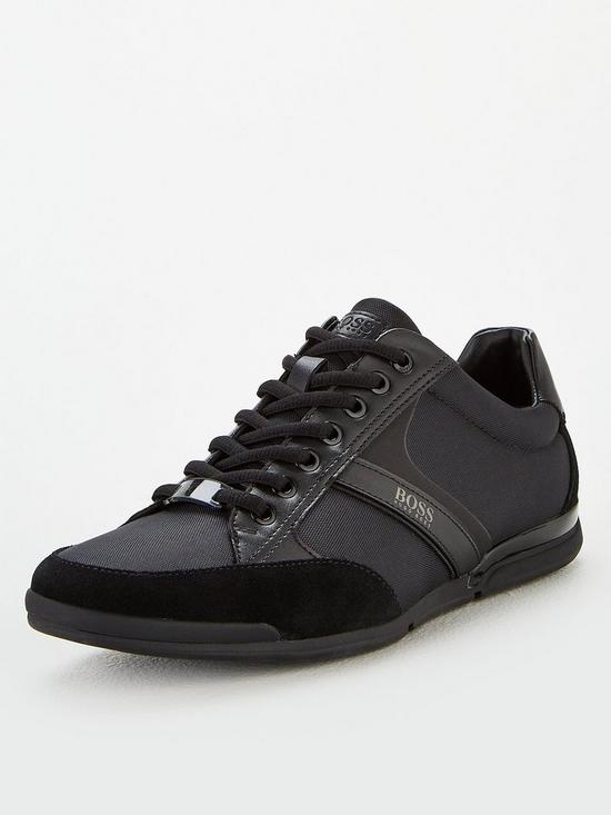 front image of boss-athleisure-saturn-trainers-black