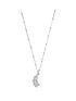  image of chlobo-sterling-silver-bobble-chain-heart-in-feather-pendant-necklace