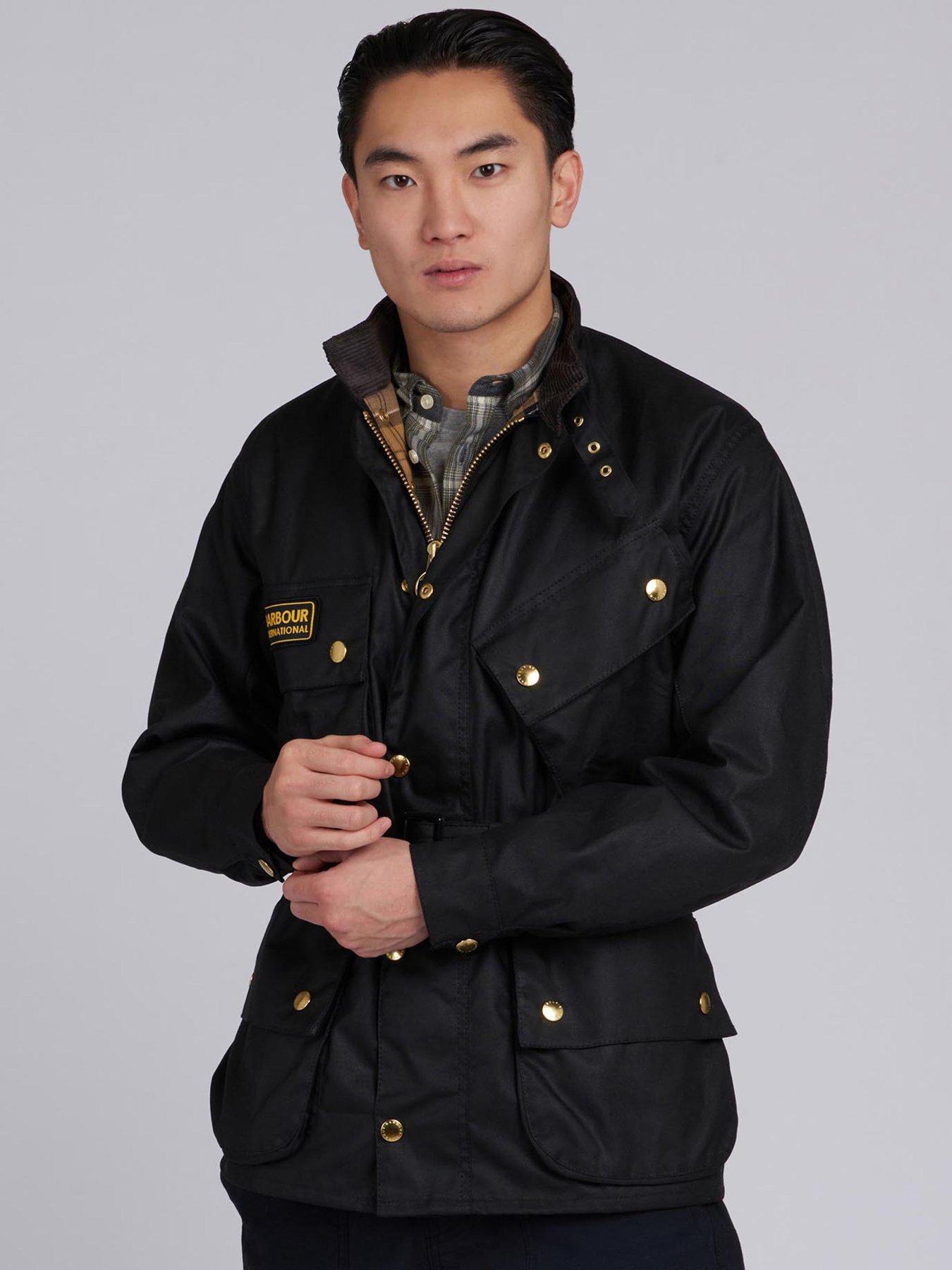 barbour international wax jacket womens