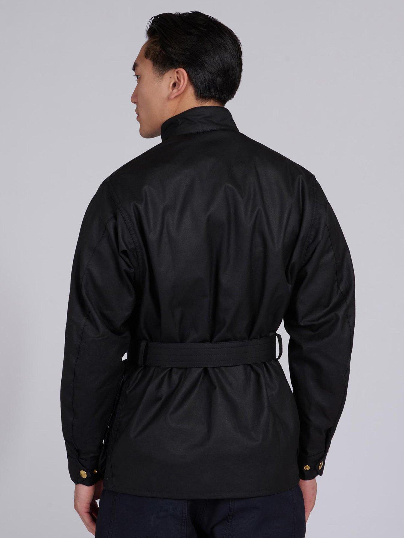 Image 2 of 3 of Barbour International International Original Belted Wax Jacket - Black