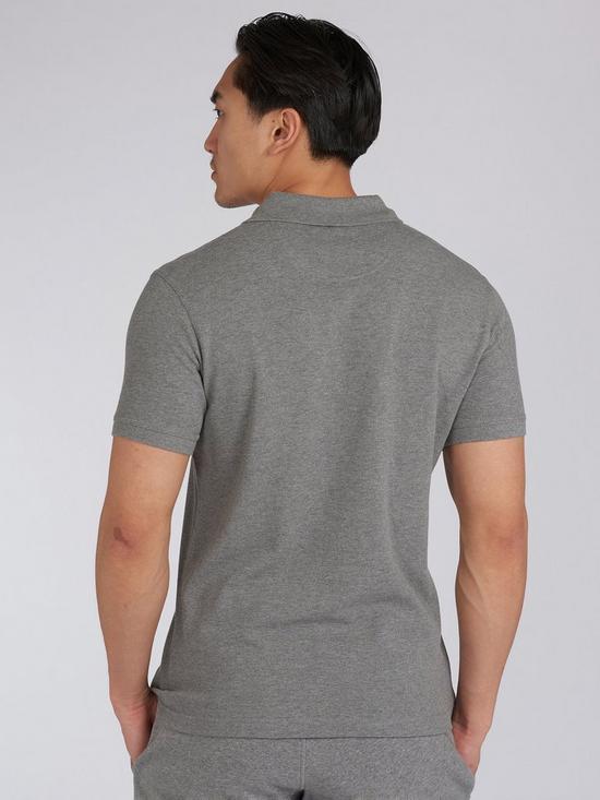 stillFront image of barbour-international-essential-polo-shirt-grey