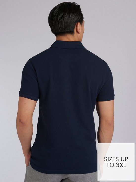 stillFront image of barbour-international-essential-logo-polo-shirt-navy