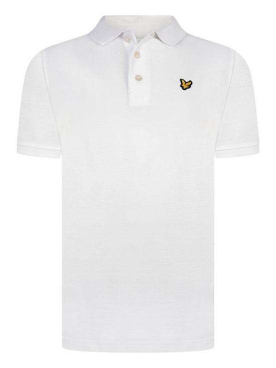 front image of lyle-scott-boys-classic-short-sleeve-polo-shirt-white