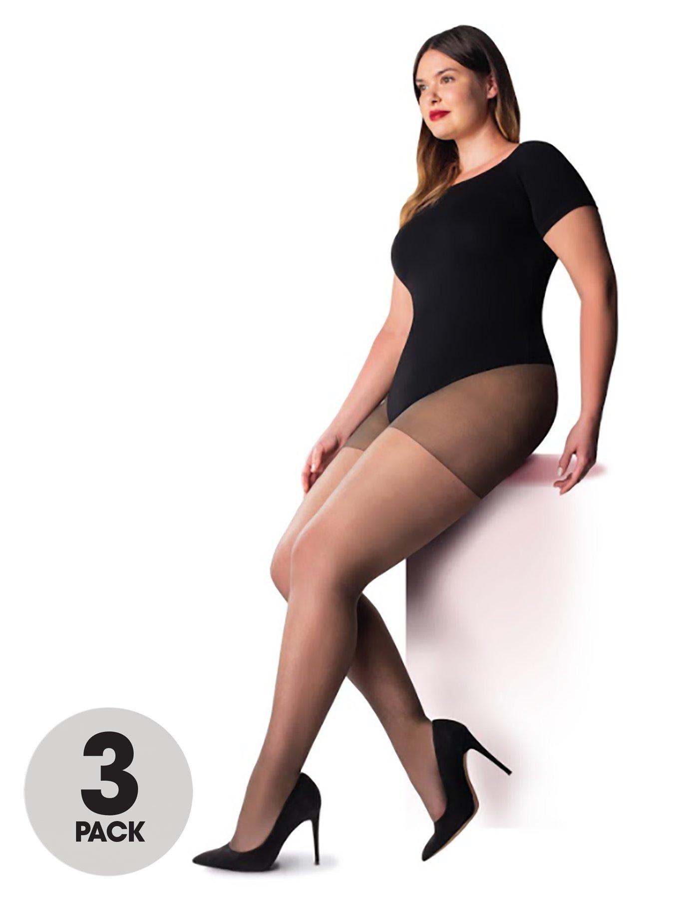 undefined 3 Pack Curve Ladder Resist 15 Denier Tights - Sherry