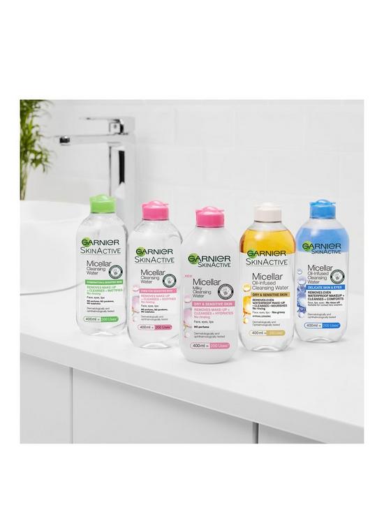 stillFront image of garnier-micellar-oil-infused-cleansing-water-delicate-skin-and-eyes-400ml-3-pack