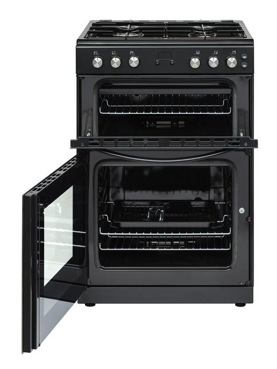 stillFront image of swan-sx15862b-60cm-widenbspdouble-oven-gas-cooker-black
