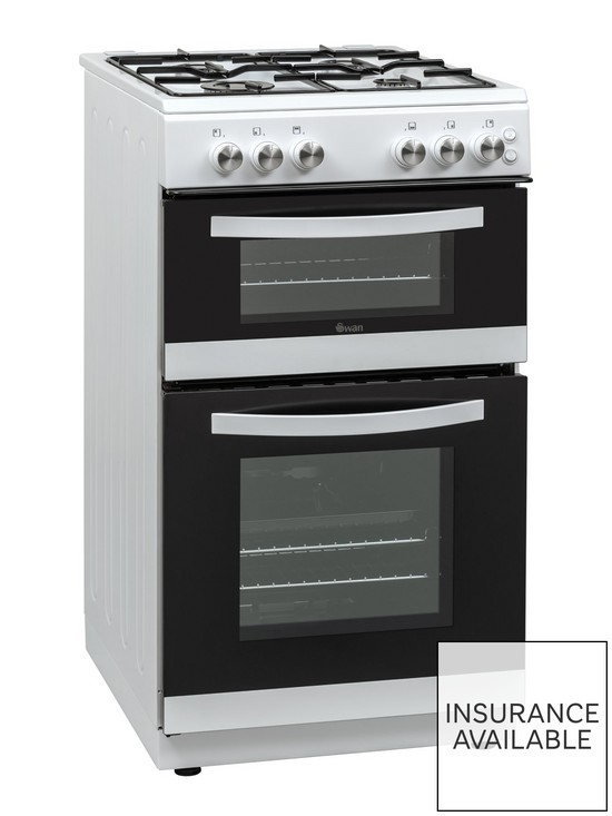 back image of swan-sx15871w-50cm-wide-twin-cavity-gas-cooker-white