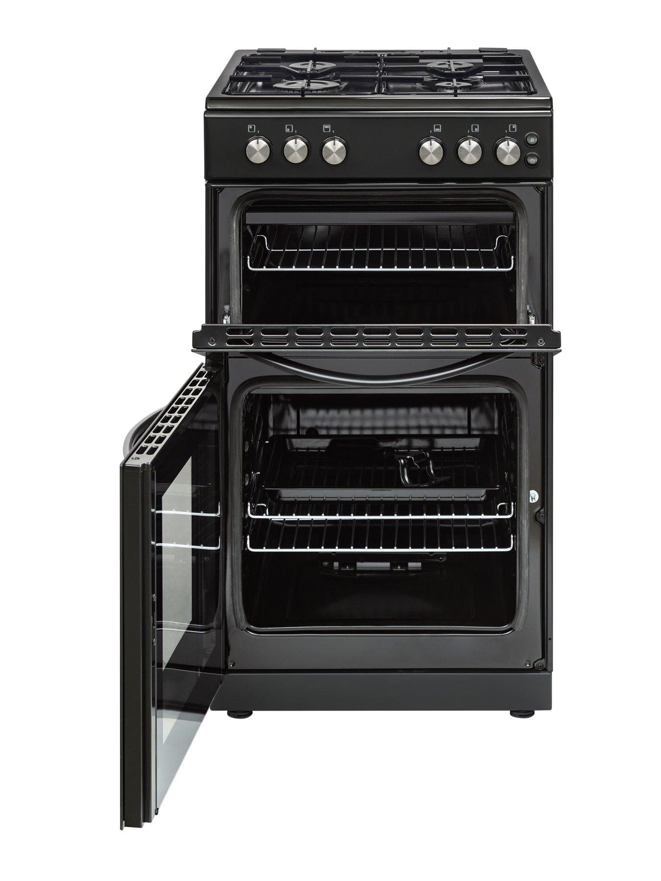 Swan SX15871B 50cm Wide Twin Cavity Gas Cooker Black