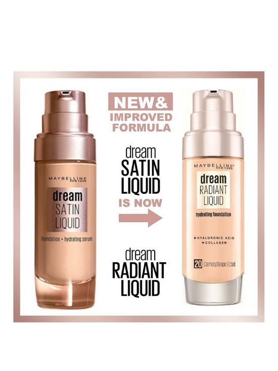 stillFront image of maybelline-dream-radiant-liquid-hydrating-foundation-with-hyaluronic-acid-and-collagen-lightweight-medium-coverage-up-to-12-hour-hydration