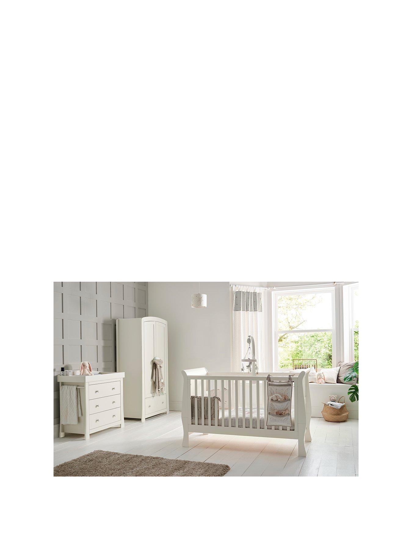 Mamas Papas Mia Sleigh Cot Bed Dresser Changer And Wardrobe
