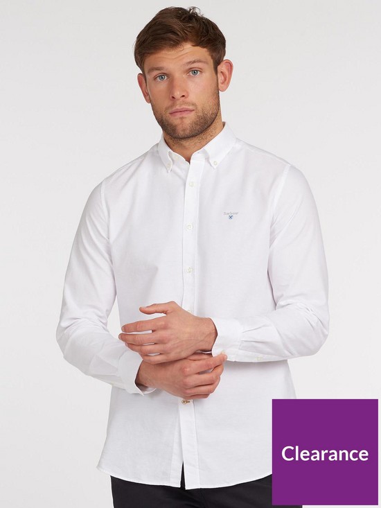 front image of barbour-oxford-tailored-shirt-white