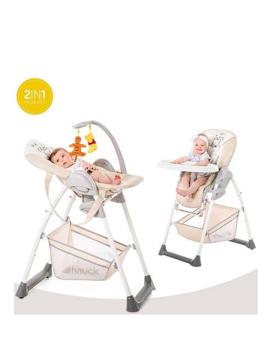 front image of hauck-disney-sit-n-relax-highchair-pooh-cuddles