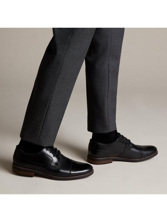 stillFront image of clarks-becken-cap-leather-lace-up-shoe-black