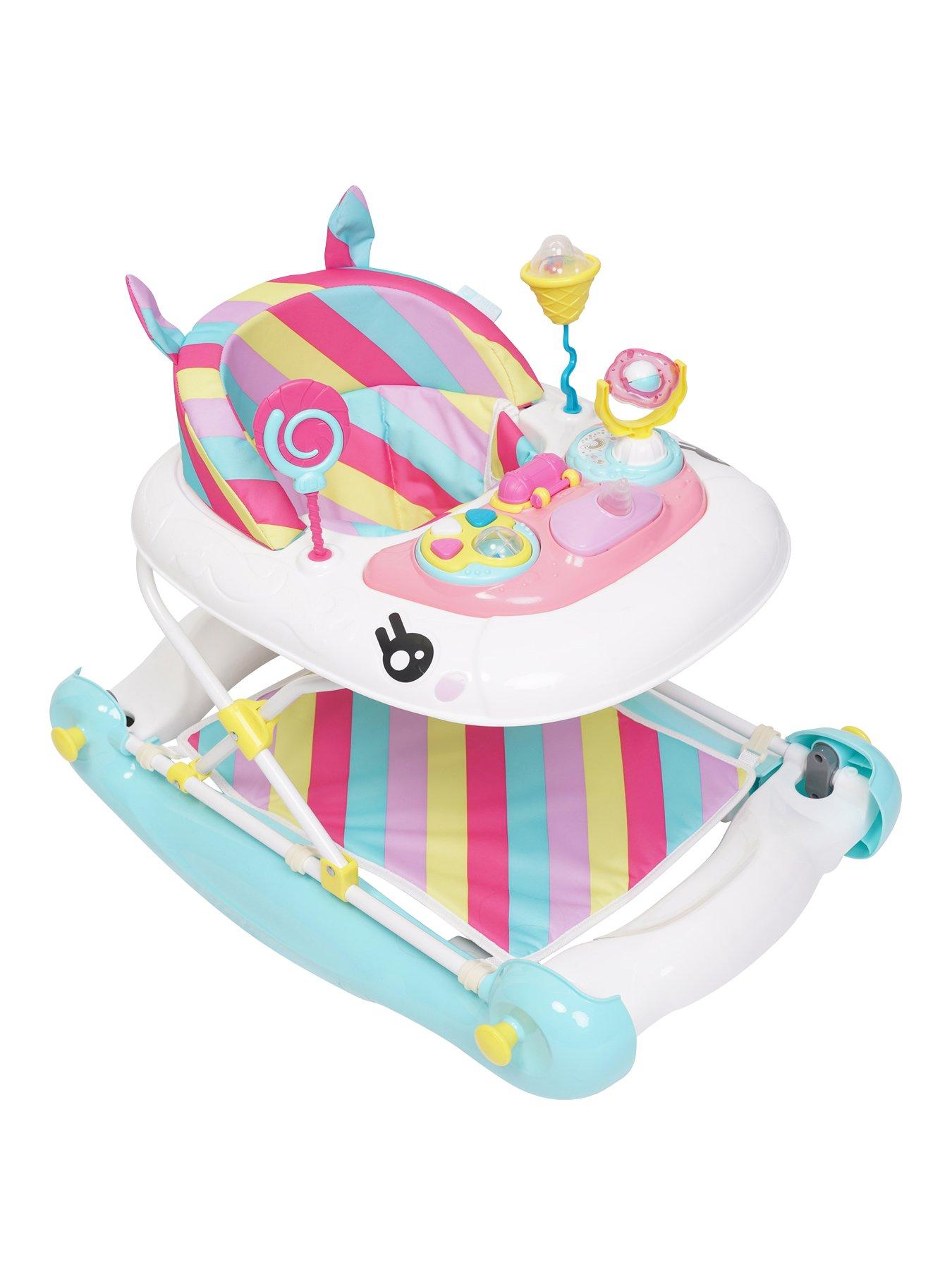 front image of my-child-unicorn-2-in-1-walker-amp-rocker