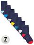  image of v-by-very-7-pack-contrast-colour-heel-and-toe-socks-multi