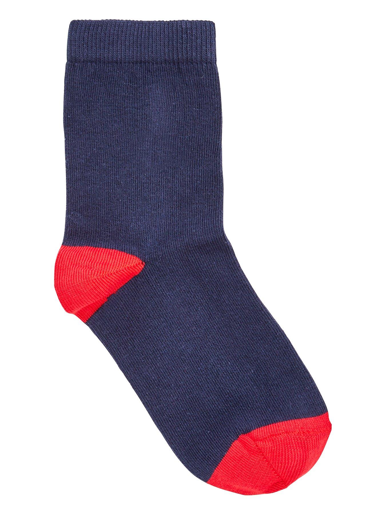 image of the-very-collection-7-pack-contrast-colour-heel-and-toe-socks-multi