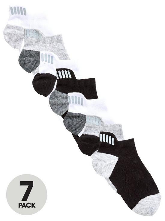 front image of everyday-7-pack-trainer-liner-socks-with-reflective-strip-detail-multi