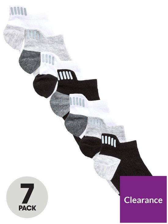front image of everyday-7-pack-trainer-liner-socks-with-reflective-strip-detail-multi