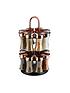  image of tower-rose-gold-and-black-rotating-spice-rack-and-16-jars-with-spices