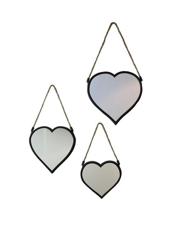 front image of arthouse-set-of-3-heart-mirrors