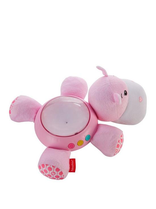 stillFront image of fisher-price-hippo-cuddle-projection-soother-pink