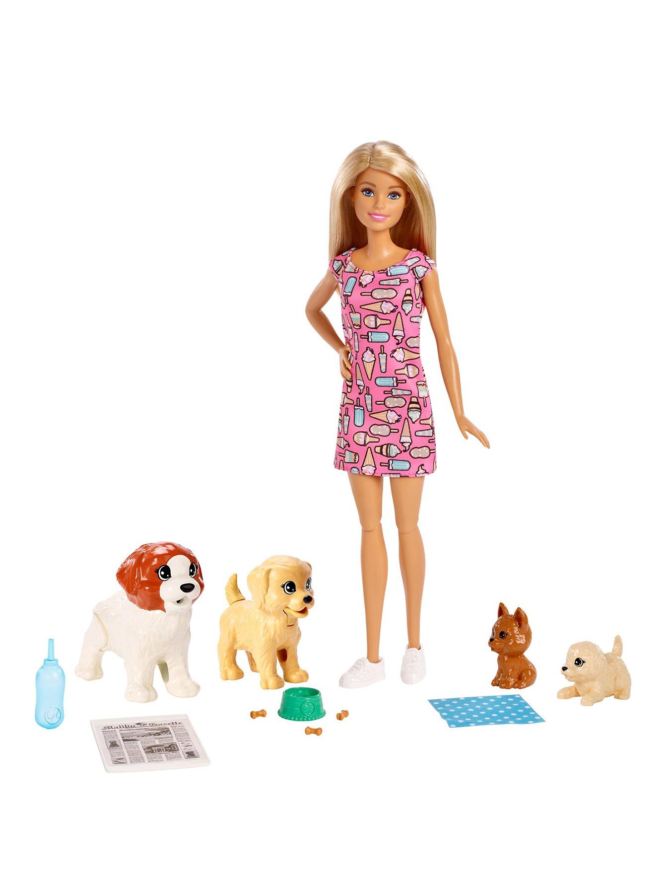 barbie with puppy that gives birth