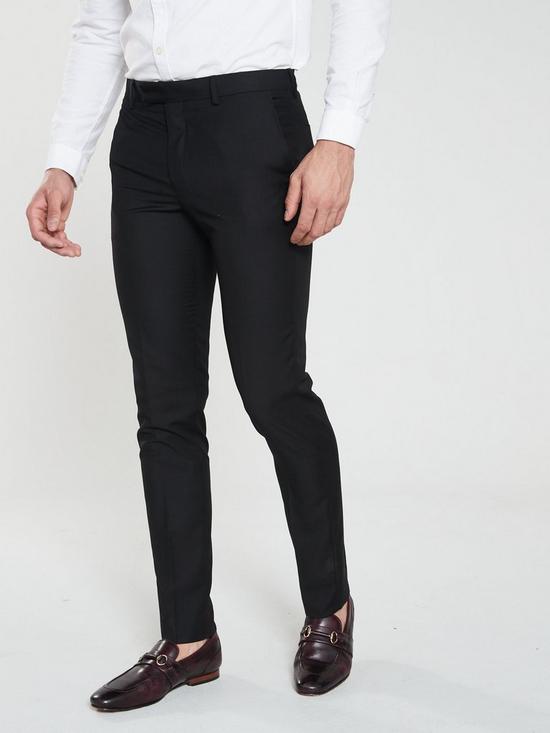 front image of river-island-edward-skinny-black-trousers