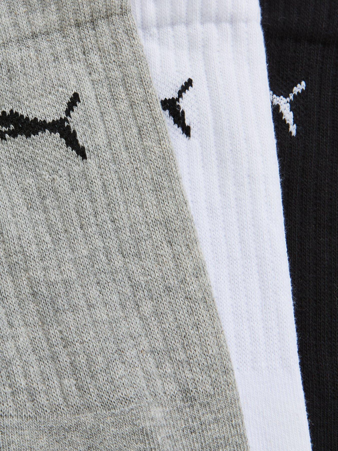  image of puma-3-pack-sport-socks-whiteblackgrey