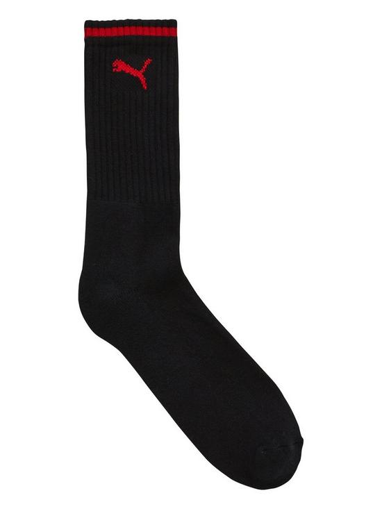 stillFront image of puma-3-pack-stripe-sport-socks-black