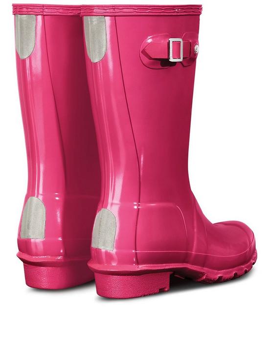 stillFront image of hunter-original-kids-gloss-wellington-boots-bright-pink